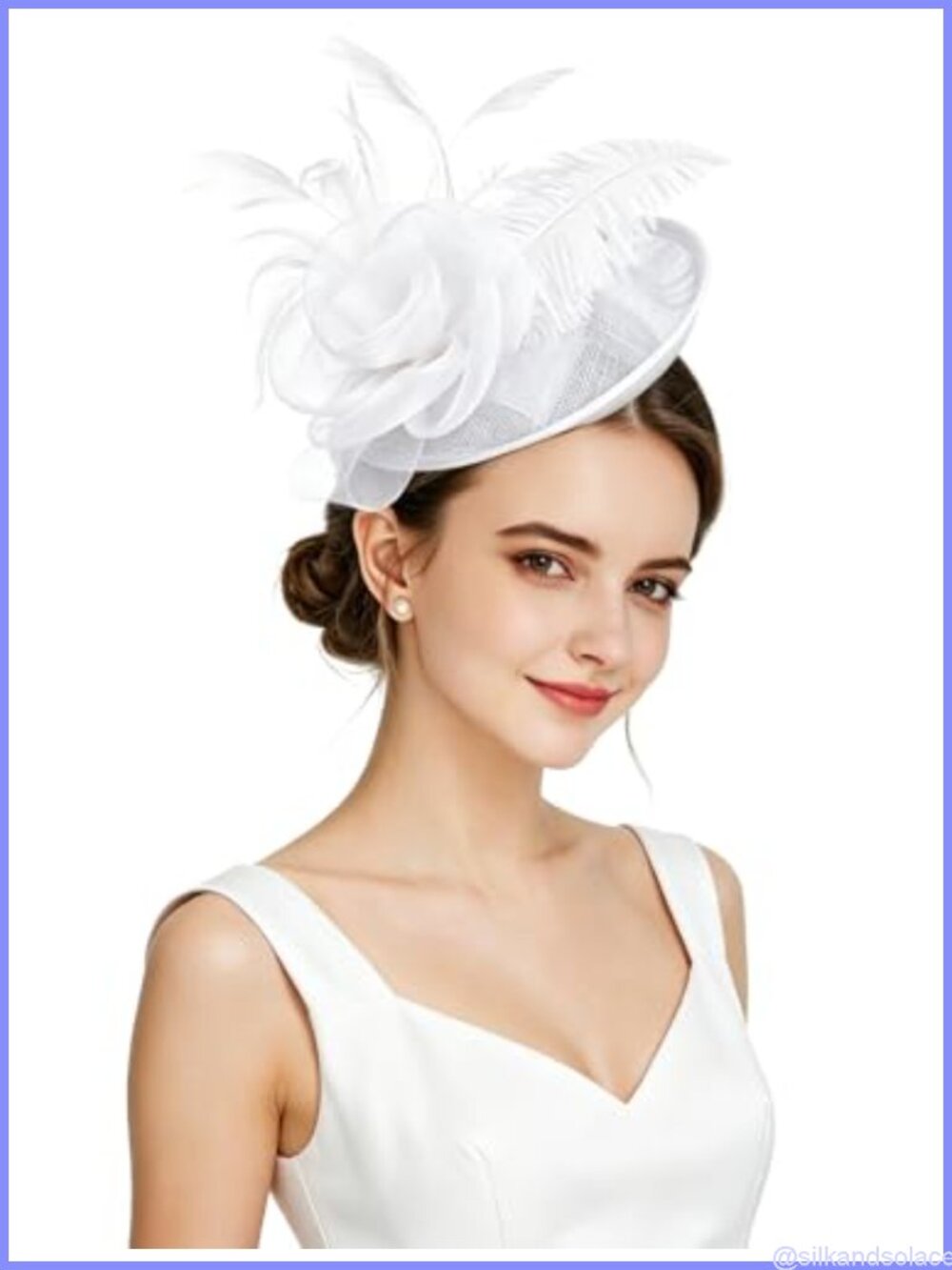 Sinamay Fascinator Pillbox Hat Feather Flower Derby Church Tea Party Women